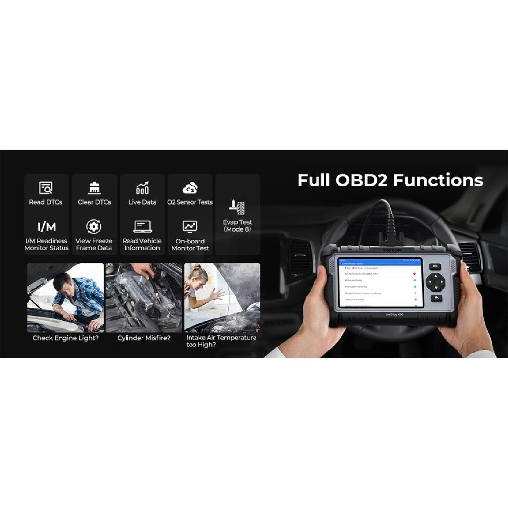 TOPDON ArtiDiag500 Diagnostic 4 Sisteme 6 Funcții de Resetare Scanner OBD2 Resetare SAS/TPMS/BMS/EPB Instrument de diagnosticare auto Actualizare gratuită