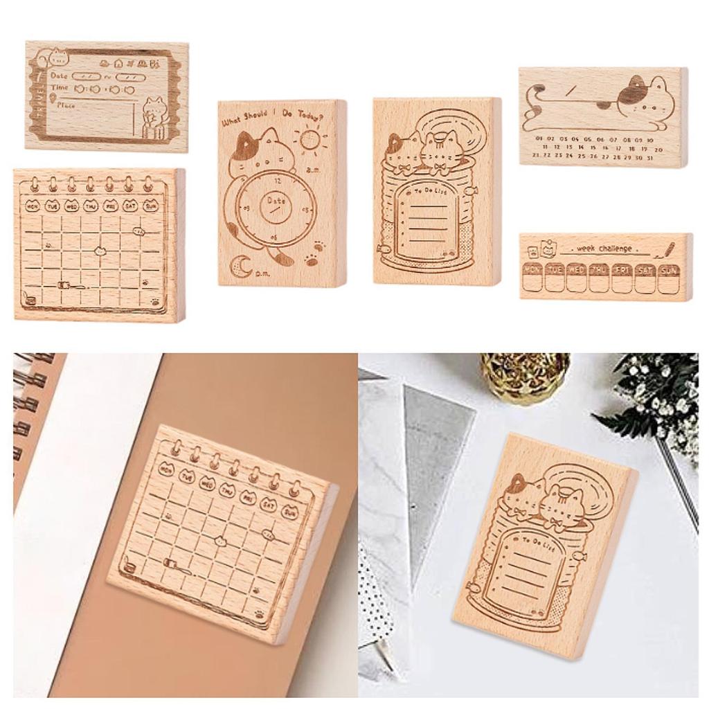 Decorative Wood Stamp Vintage Design Compact Scrapbooking Supplies Multipurpose for Diary Scrapbook Photo Album Drawing Painting