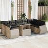 VidaXL Garden Lounge Set with Cushions 10 Pcs Light Grey Wicker 3326703