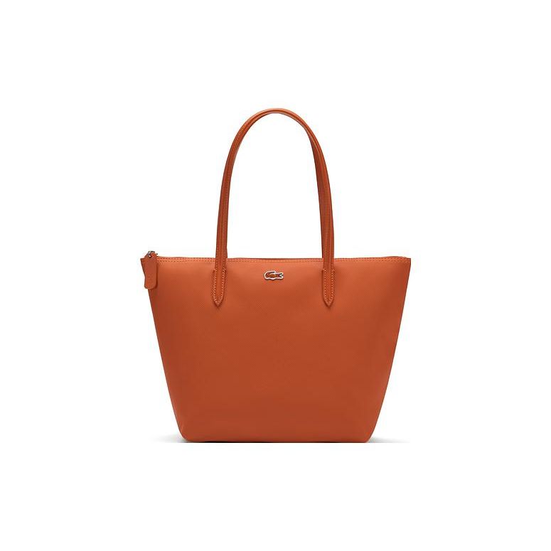 

Lacoste Classic Embroidered Crocodile Logo Zipper Closure PVC Tote Bag Women tote bags Bright-Orange NF2037POM38 Bright Orange,Medium