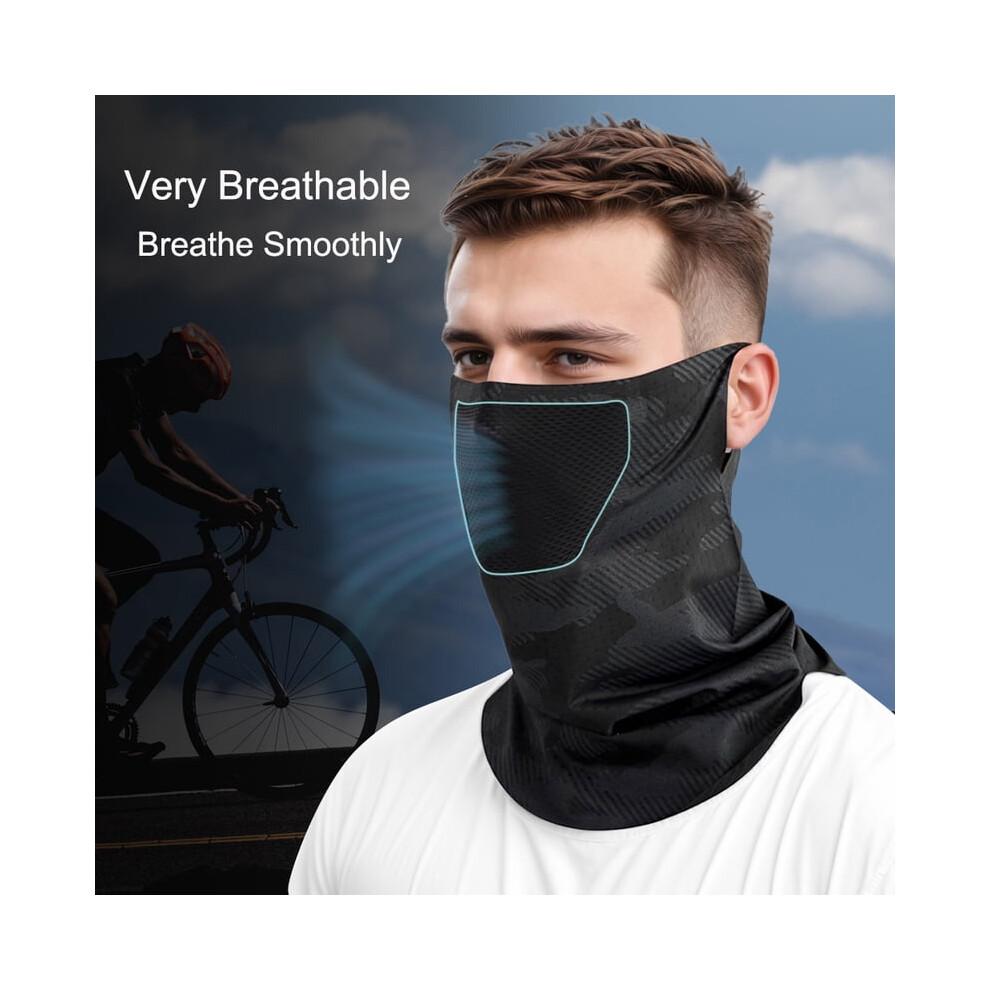 Men's Summer Ice Silk Cool Feeling Cycling Face Mask Outdoor Sports Hiking Fishing Sun Protection Camouflage Half Face Mask
