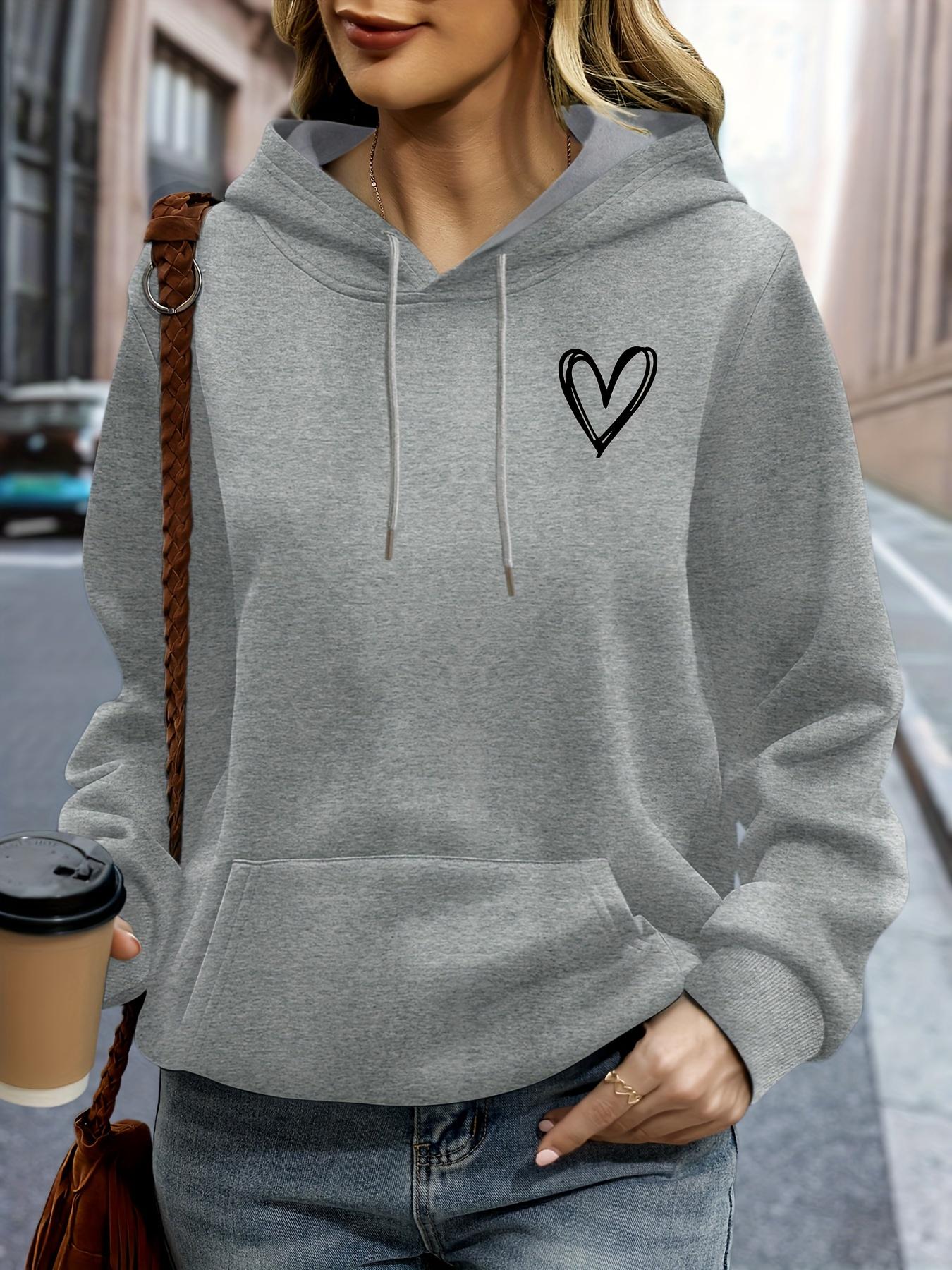 

Unisex Fashion Heart Print Hoodie Casual Hooded Sweatshirt for Autumn Winter Women s Oversize Clothing Woman 3XL