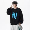 Three-dimensional Letter Crew Neck Sweater Men's Autumn and Winter Loose Casual Couple Jacket Top