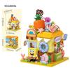 Cartoon Anime Street View Building Blocks DIY Toys Bricks Game Assembled Kids Toys Birthday Gifts Desktop Ornaments