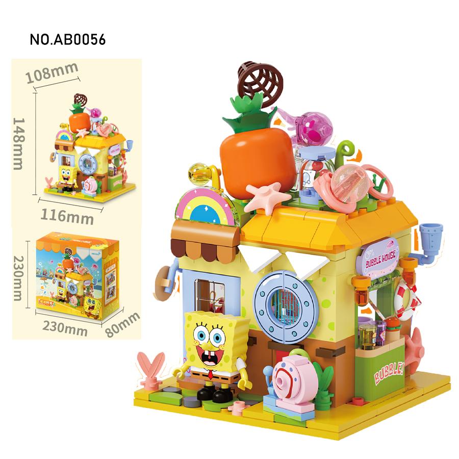 Cartoon Anime Street View Building Blocks DIY Toys Bricks Game Assembled Kids Toys Birthday Gifts Desktop Ornaments