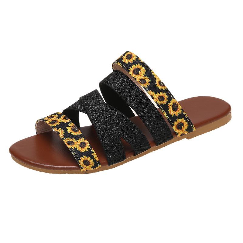 

Летние Новые Плоские Повседневные Уличные Шлепанцы Женские Европа и Америка Большой Размер с Перекрестными Шлепанцами 43