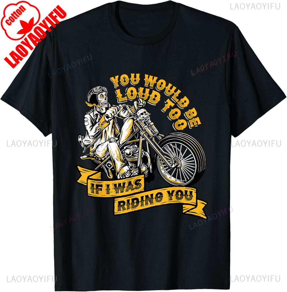 Mens Cotton Tshirt Men Motorcycling Biker TShirt Black Vintage T Shirt Streetwear XS3XL Regular Short Sleeve Street Fashion
