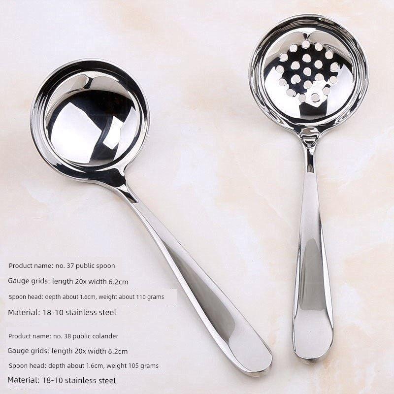 Household Soup Spoon 304J Stainless Steel Spoon Large Head Deepened Soup Spoon Dining Spoon Kitchen Soup Spoon Noodle Spoon