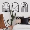 Large Black Metal Wall Art Sculpture Bohemian Line Design Hanging Decor for Living Room Bedroom Bathroom