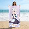 Nekopara Vanilla Anime Beach Towel, Quick Dry Absorbent Bath Towel, Soft Microfiber Towel for Swimming Camping