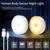 LED Smart Kropssensor Natlampe Nødautomatisk Belysning USB-opladning Trådløs Magnetisk Suge Brug Natlys