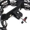 Drum Set Half Moon Tambourine with Mounting Eye Bolt Hi-Hat Tambourine with Double Row Jingle Easy Installation