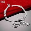925 Sterling Silver Tassel Five-Pointed Star Pendant Side Chain Beautiful Bracelet Gift Jewelry