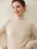 Women's Cashmere Knit Drop Shoulder Sweater - Half-High Collar, Long Sleeve, Warm & Versatile Inner Wear