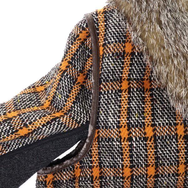 MARNI made in Italy Check Pattern 2way fur collar knit switching down coat Women Used