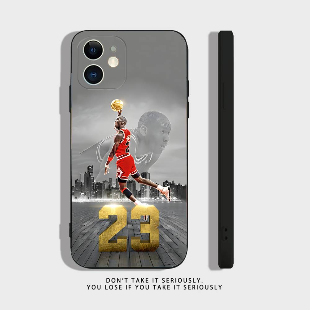 Basketball Phone Case For iPhone 17,16,15,14,13,12, J-Jordan 23,11,X,XR,XS,Plus,Mini,Pro,Max Soft black Shockproof Cover