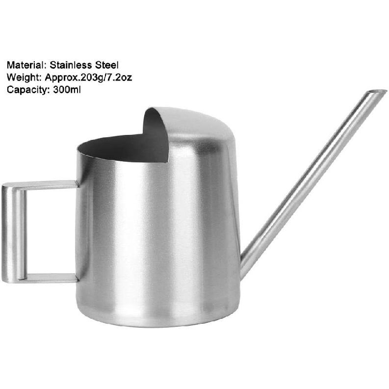 Watering Cans, Water Sprayer Bottle 300Ml Stainless Steel Long Spout Watering Can Pot for Household Green Plant Bonsai Irrigation Tool