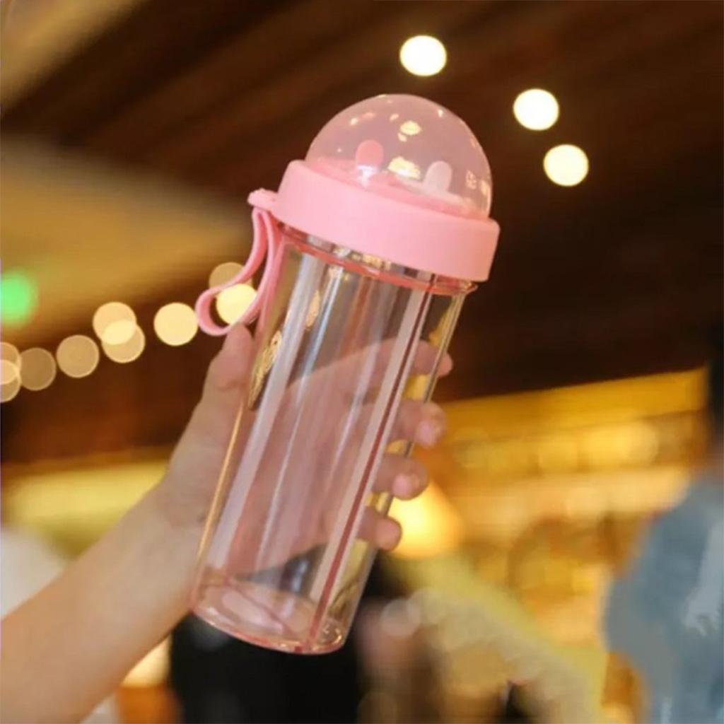 Creative Simple Double Drinking Cup Double Straw Couple Water Mug Dual Purpose Kettle Student Net Red Lovers Bottle Outdoor Cups