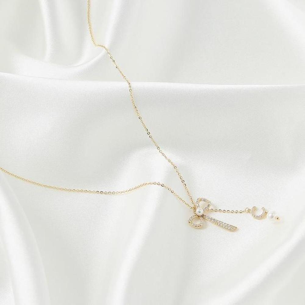 [Onoma] Onm 92.5 Silver Necklace Pendant Pearl Ball Ribbon (37335204)