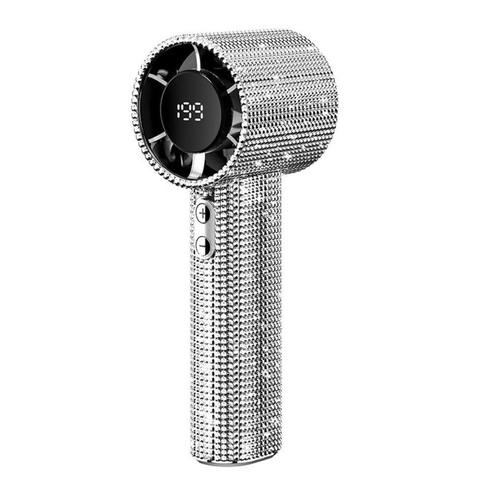 Diamond Design Mini Handheld Fan High Speed Turbo Fan Creative Digital Display Fan Vacation