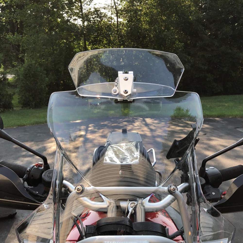 AQIMY Universal Motorcycle Wind Deflector, Adjustable, Acrylic, Compatible with Honda/Yamaha/Suzuki/Harley-Davidson and Others, Airflow Adjustment, Wi
