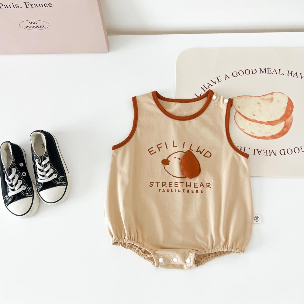 Sleeveless Summer Cartoon Baby Onesie Romper