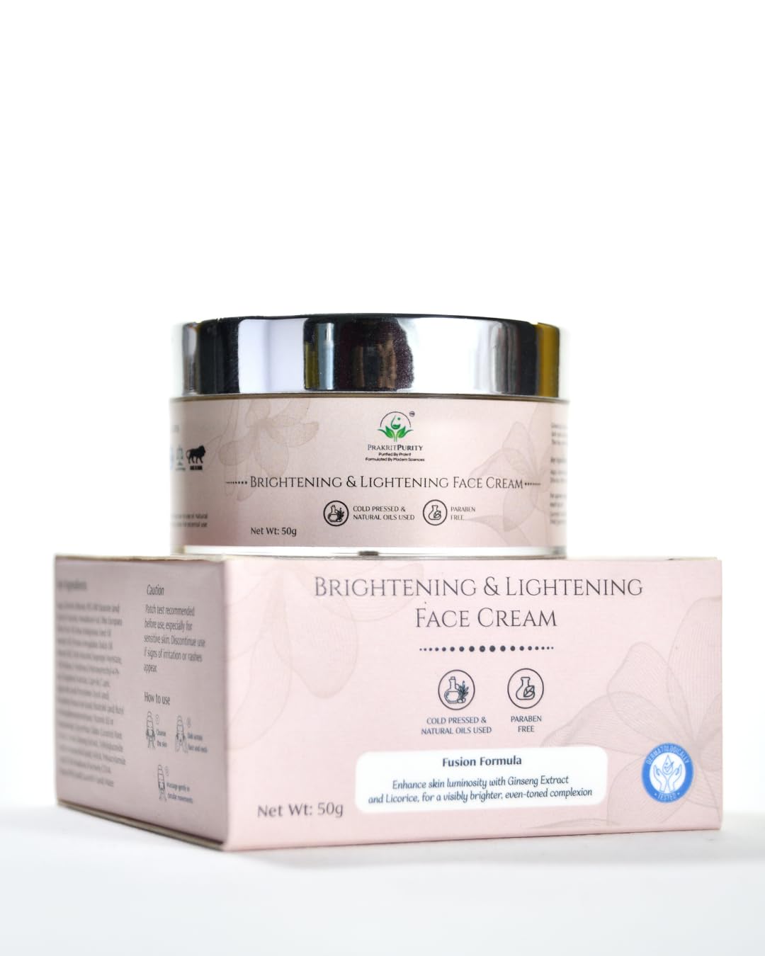 PrakritPurity Brightening & Lightening Face Cream with Ginseng & Niacinamide cream (Vitamin B3) | For Dark Spots, Blemishes & Pigmentation | For Al