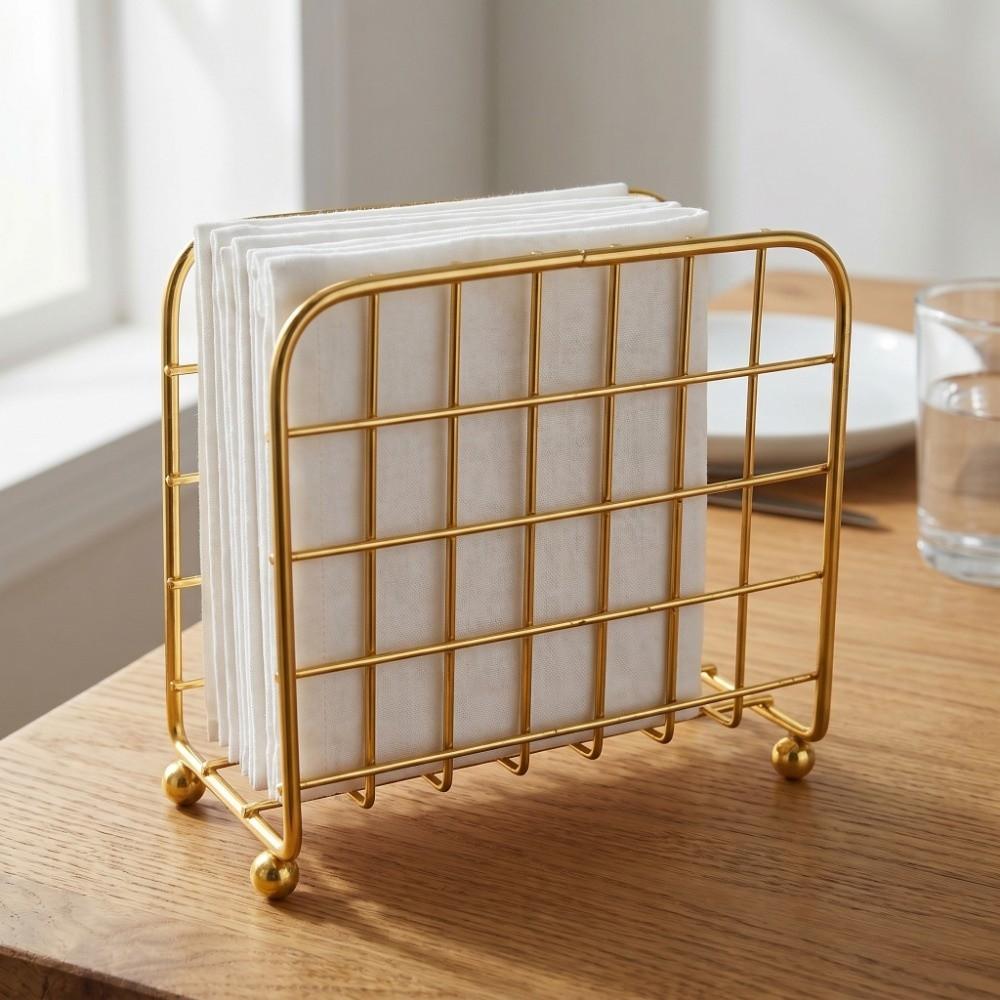 Metal Napkin Holder Modern Napkin Storage Container Picnic Tissue Dispenser  Table Countertop