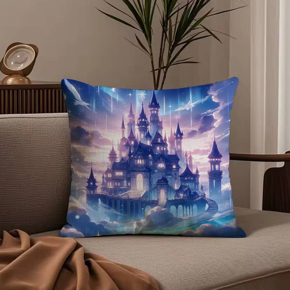 Anime Dreamy Castle Pillow Case null