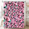 Pink Black Marble Shower Curtain Waterproof Bathroom Decor Polyester Fabric Customizable Size