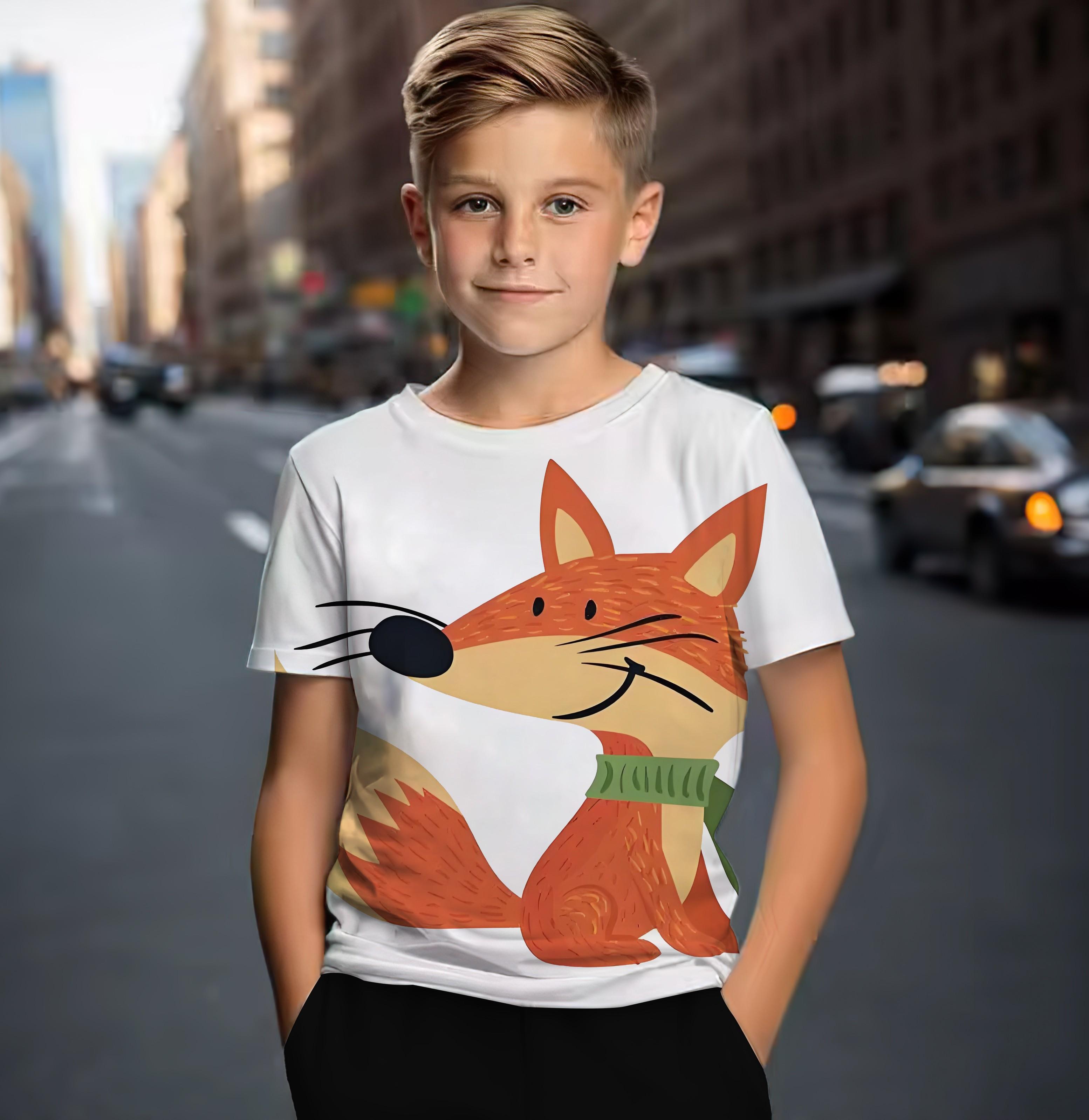 3D printed children s T-shirt boys T-shirt summer fashion new short sleeved cartoon children s clothing sports T-shirt 100