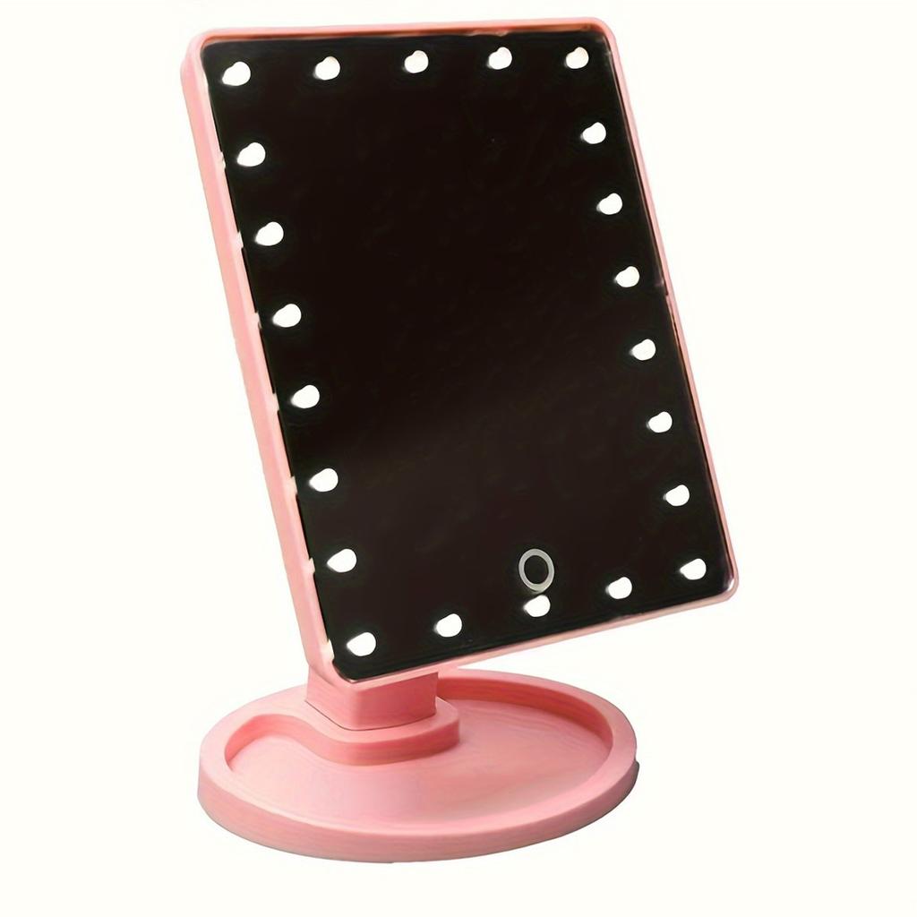 1PC lamp cosmetic mirror, square battery cosmetic mirror, touch-screen cosmetic mirror, sequined dormitory home perfect choice.
