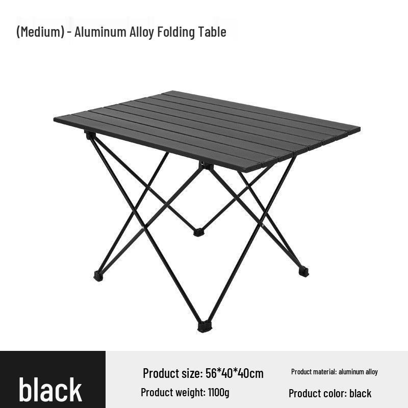 Ultralight Aluminum Folding Camping Table & Chairs - Available In Large, Medium, Small Sizes for Outdoor Picnic and Barbecue.