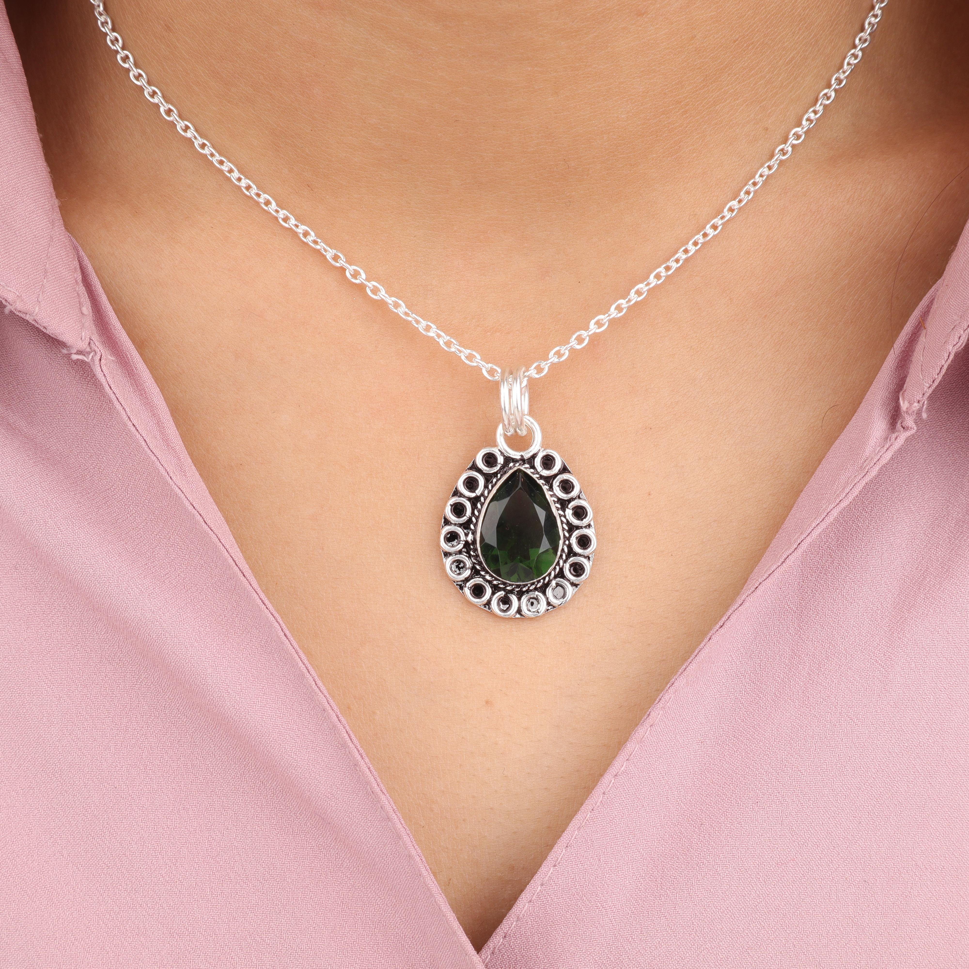 

Green Tourmaline Gemstone 925 Sterling Silver Jewelry Designer Boho Pendant 1.02 For Valentine s Day Gift PP-26-44