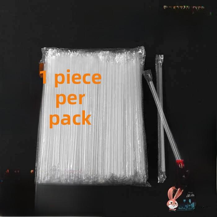 Disposable Sharp Tip Plastic Straws for Soy Milk Cup Freshly Ground Soy Milk Straw Hard Food Grade Plastic Individual Packaging
