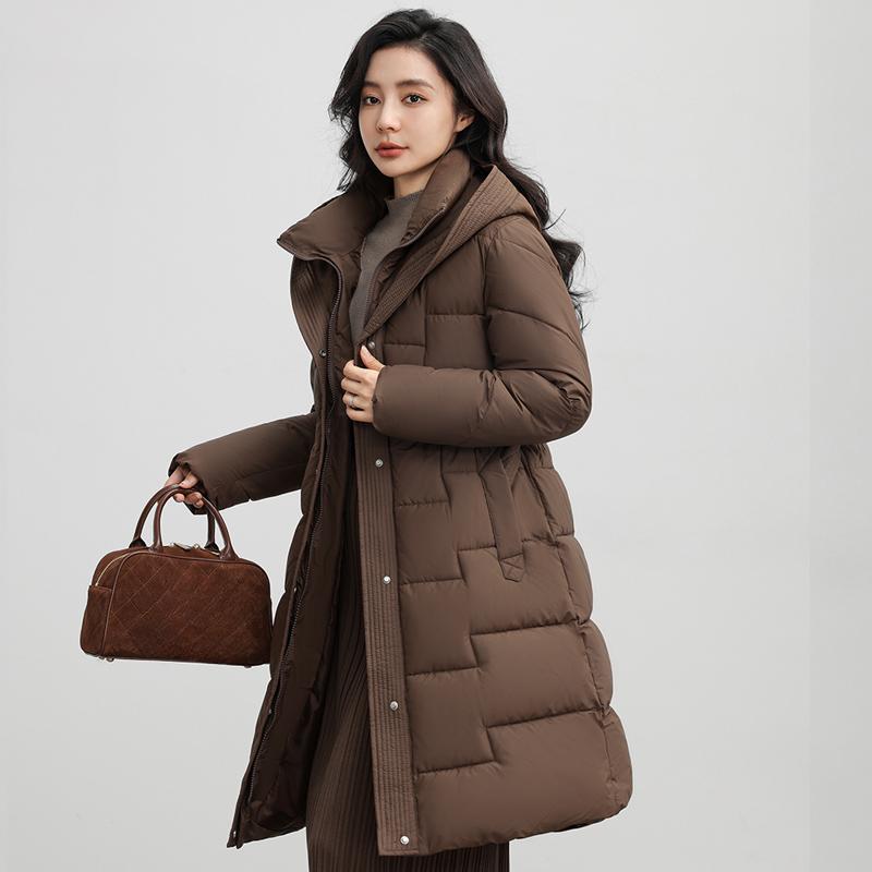 Fall and Winter Women's Loose Long Jacket with Hoodie Lady Coat