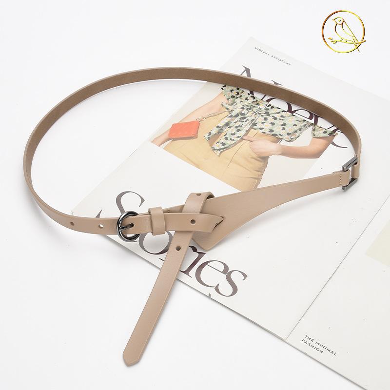 Women'S Leather Belt Retro Pin Buckle Belt Women'S Cowhide Fine Belt Women'S Decorative Dress