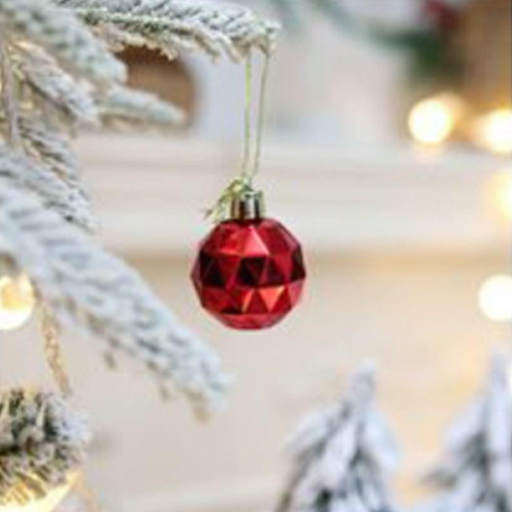 

24pcs 4/6cm Christmas Tree Pendant Creative Hanging Ornament Christmas Painted Ball Gift красный