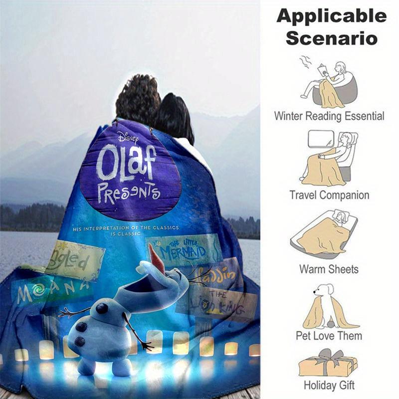 1pc, Disney Olaf Presents: Classic Movie Inspired Home Decor Blanket Perfect for Couch, Bed, Travel, Camping, Car