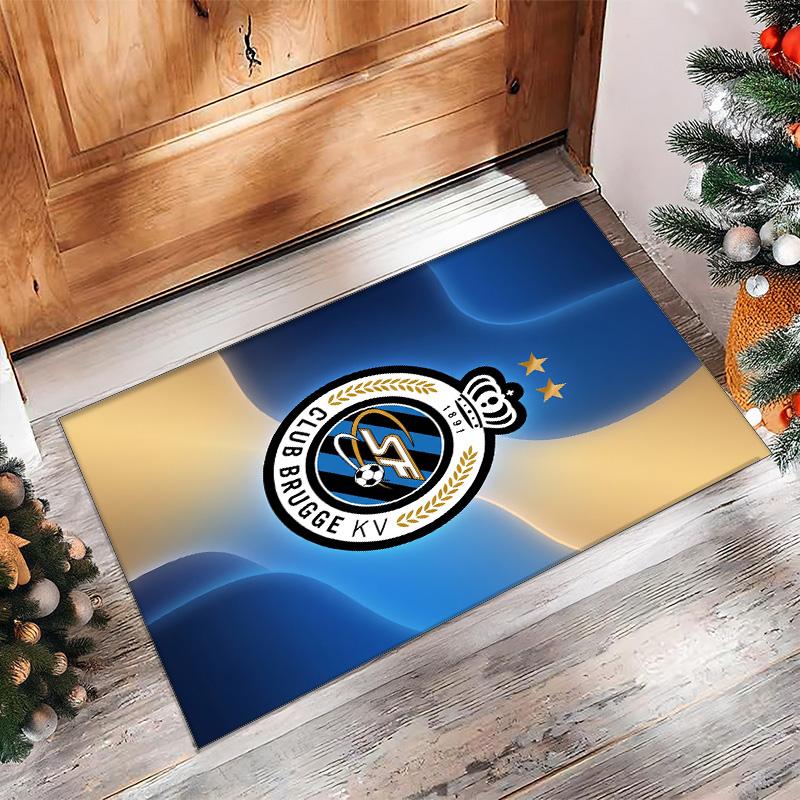 Club Brugge FC Soccer Football Pattern Soft Area Rug Non Slip Indoor Floor Carpet Sports Decor Mat for Bedroom