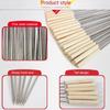 10PCS Wooden Handle Barbecue Stick Stainless Steel BBQ Needle Reusable Barbecue Tools  Barbecue