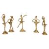 Brass Beautiful Dancing Lady Idol Home Décor Showpieces Ladies Statue Set of 5 Statues.