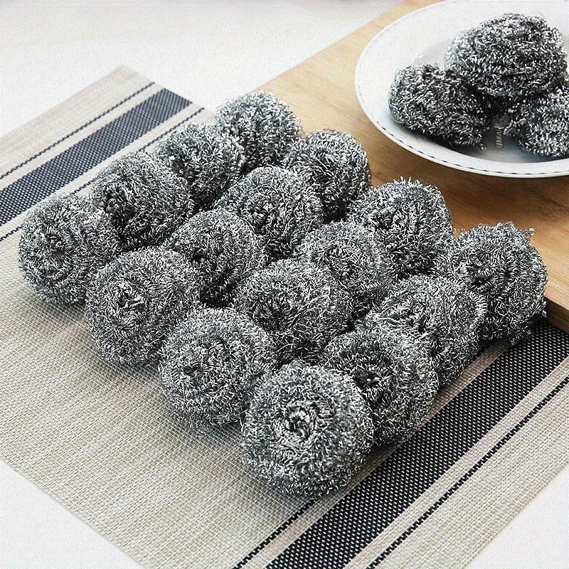1PACK/20pcs Stainless Steel Wire Ball Cleaning Ball Kitchen Tool Cleaning Brush