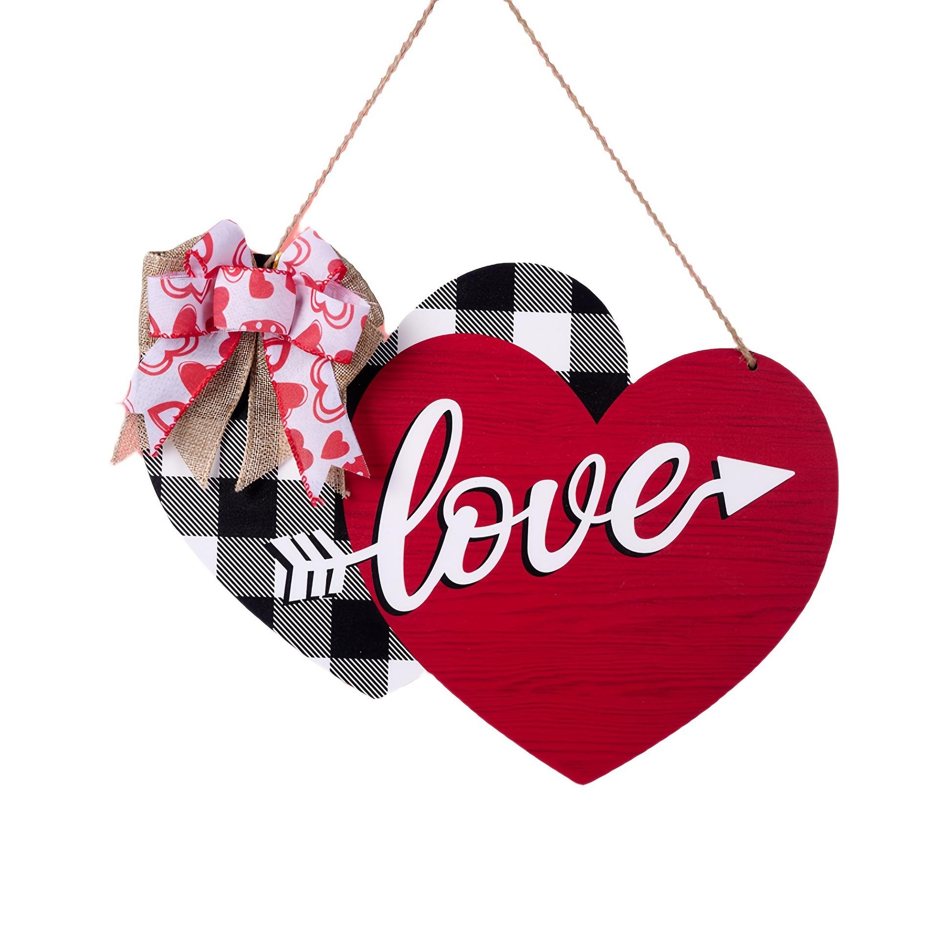 

Valentine s Day Double Heart Wooden Hanging Ornament - Custom Door Sign Wall Décor, Anniversary Gift wedding decoration