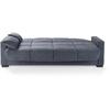 Canapé clic clac 3 places - Gris anthracite - Matelas 14 cm - 130 x 190 cm - MEGAN