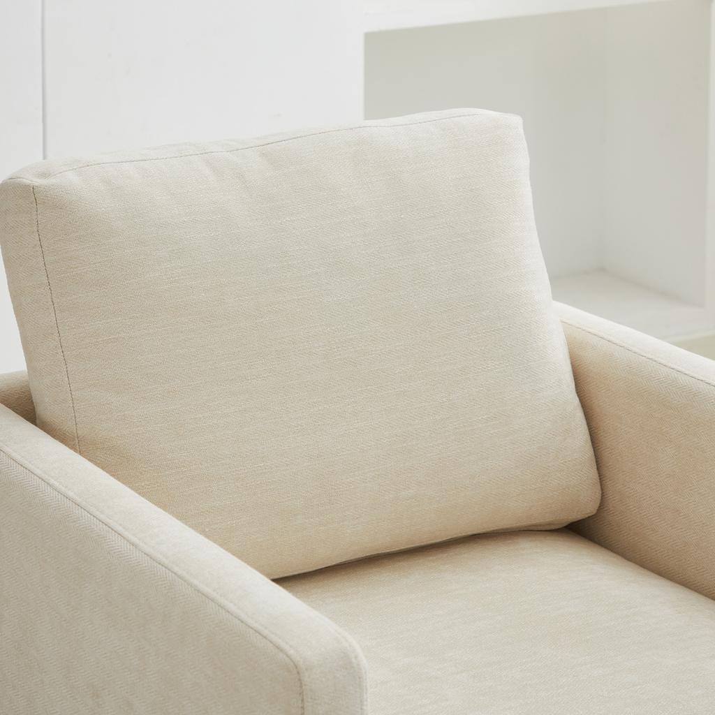 Four-Sided Upholstered Swivel Accent Chair, 360 degrees Club Chair & Lounge Chair with Armrests for Living Room, Bedroom, Apartment & Children's Room