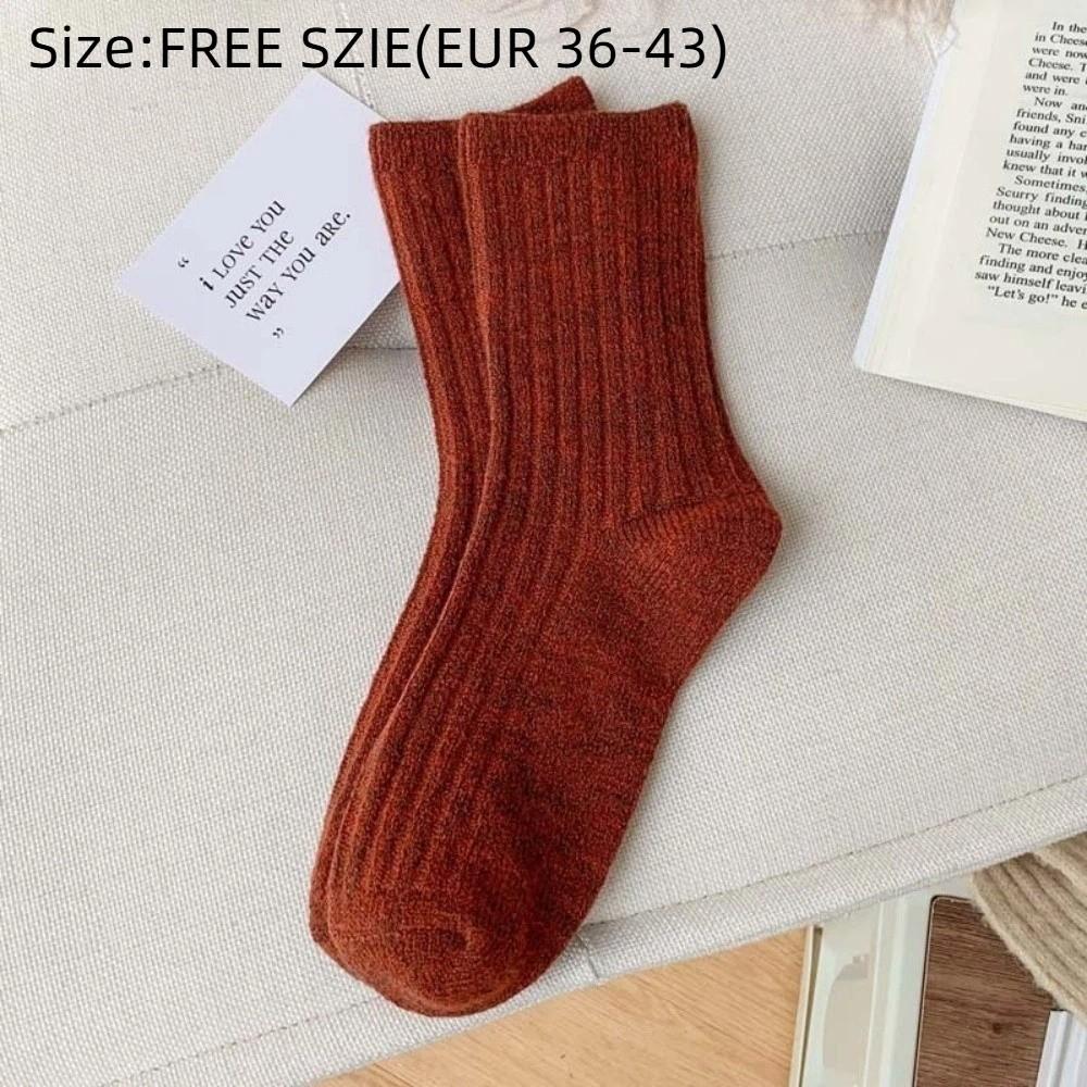 1 Pair Thicker Warm Thermal Crew Socks Comfortable Wool Socks Fashion Knitting Socks  Women Girls