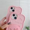 Cartoon Pig 3D rozměrné pouzdro na telefon pro iphone 14 Plus 13 12 Pro 11 Max 14pro13pro růžové Měkký silikonový kryt s korálky Lanyard