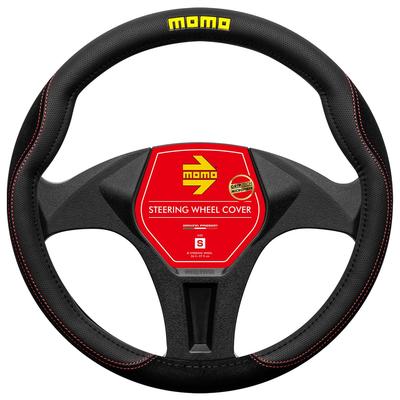 Comfort Microfiber Steering Wheel Size Black with Red Stitching Cover, Italy, Milan, Small,