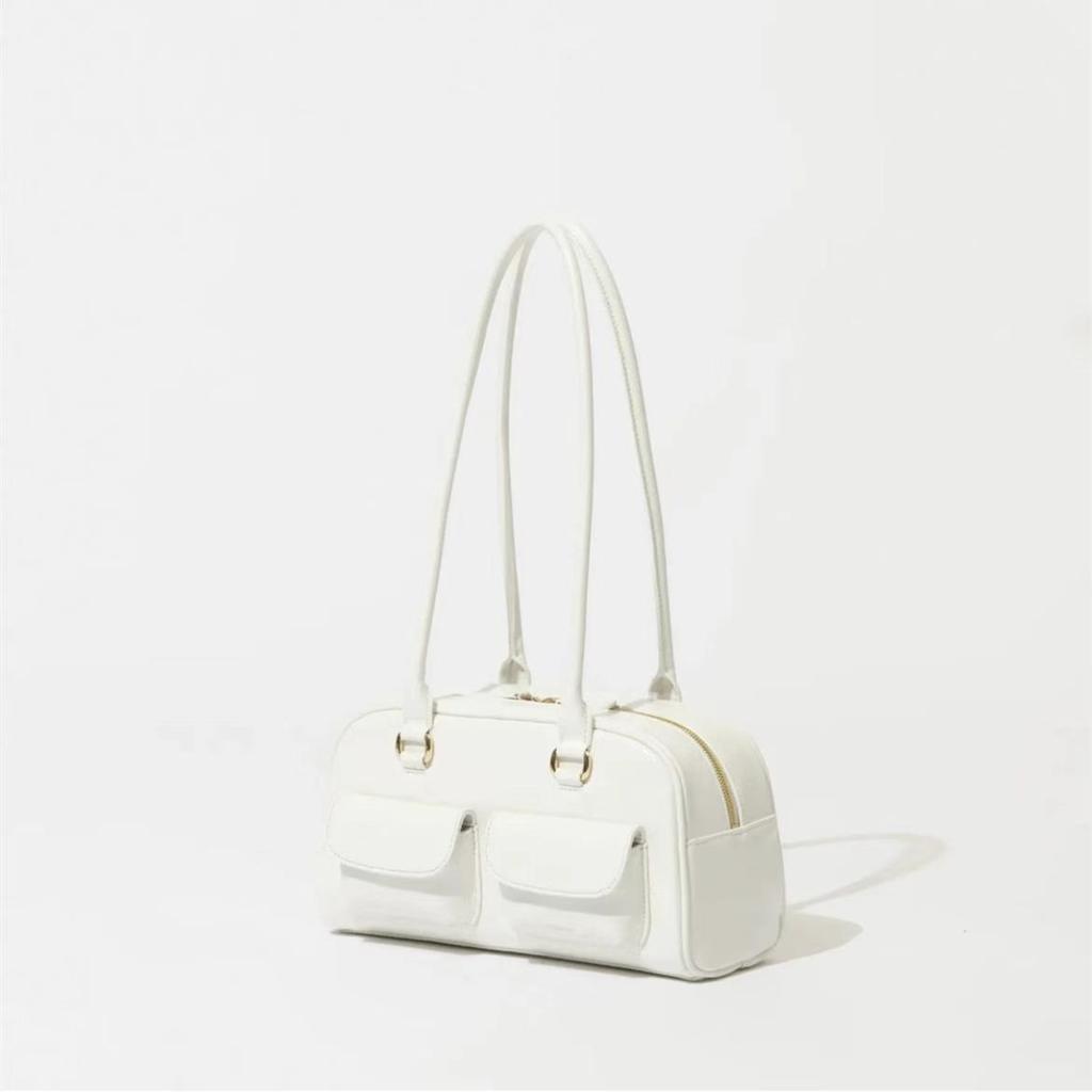 2025 New Korean Bag Women's Niche Retro Shoulder Underarm Bag Oil Wax Leather Bag Double Bag Casual Handbag Bag